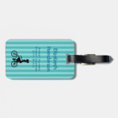 Retro Girl Cyclist Silhouette Bagagelabel (Achterkant horizontaal)