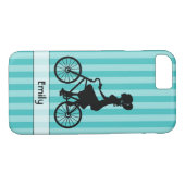 Retro Girl Cyclist Silhouette Case-Mate iPhone Case (Achterkant (Horizontaal))