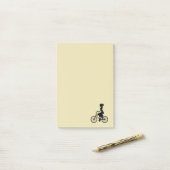 Retro Girl Cyclist Silhouette Post-it® Notes (Op bureau)