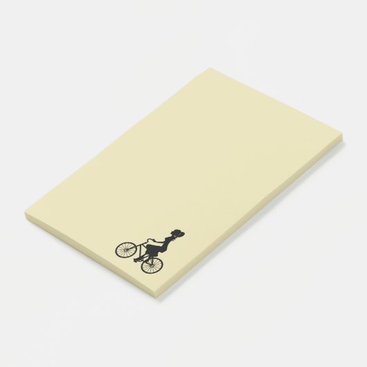 Retro Girl Cyclist Silhouette Post-it® Notes (Schuin)