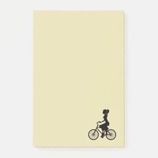 Retro Girl Cyclist Silhouette Post-it® Notes (Voorkant)