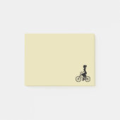Retro Girl Cyclist Silhouette Post-it® Notes (Voorkant)
