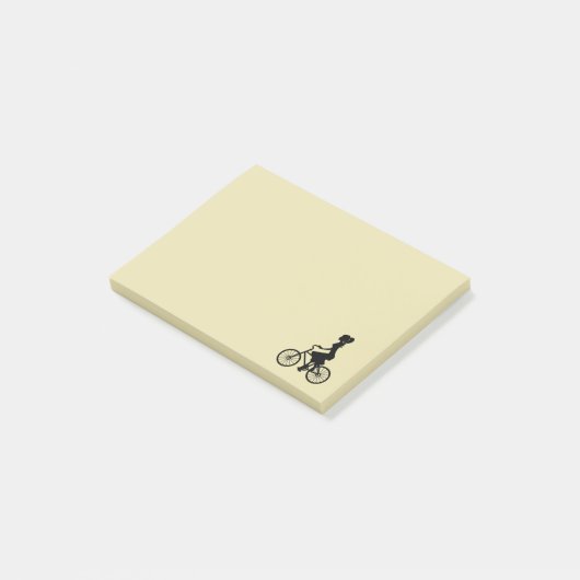 Retro Girl Cyclist Silhouette Post-it® Notes (Schuin)