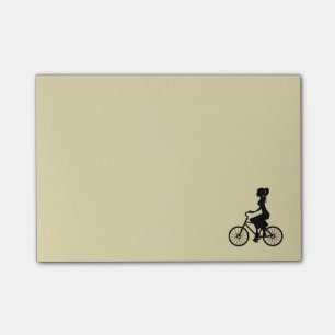 Retro Girl Cyclist Silhouette Post-it® Notes