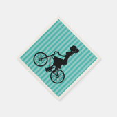 Retro Girl Cyclist Silhouette Servetten (Hoek)