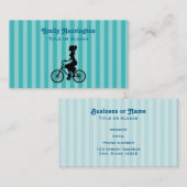 Retro Girl Cyclist Silhouette Visitekaartje (Voorkant / Achterkant)