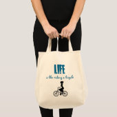 Retro Girl-fietser - Het leven is alsof je een fie Tote Bag (Voorkant (product))