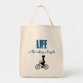 Retro Girl-fietser - Het leven is alsof je een fie Tote Bag (Voorkant)