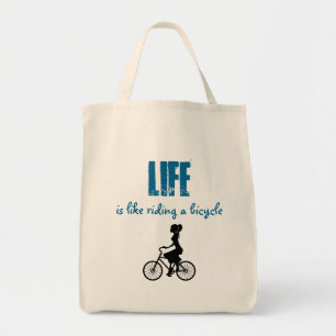 Retro Girl-fietser - Het leven is alsof je een fie Tote Bag