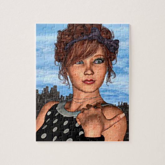 Retro Girl Legpuzzel (Verticaal)