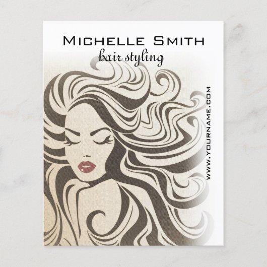 Retro girl met golvend haar Hairstyling branding Flyer (Voorkant)