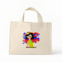 Retro Girl Mini Canvas tas