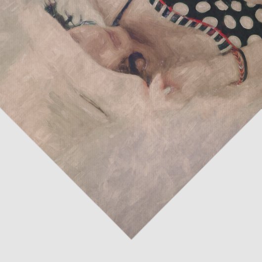 Retro Girl Polka Dot Bikini-themapapier Tissuepapier (Detail)