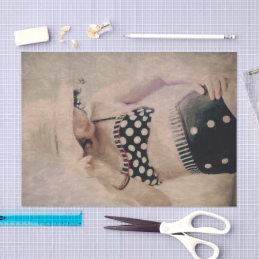 Retro Girl Polka Dot Bikini-themapapier Tissuepapier (Craft)