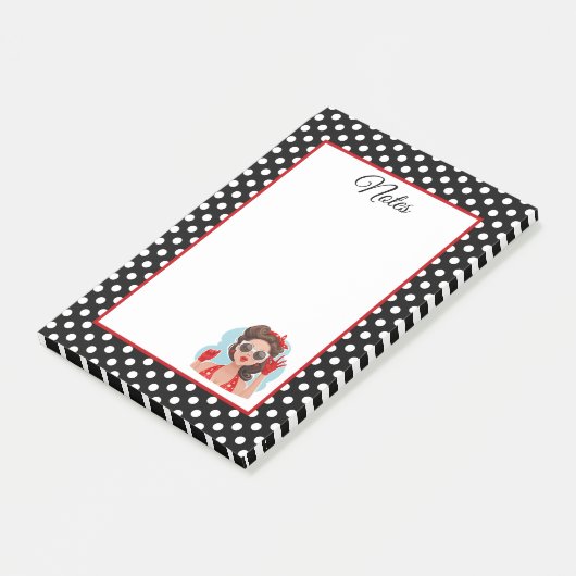 Retro Girl Post-it® Notes (Schuin)