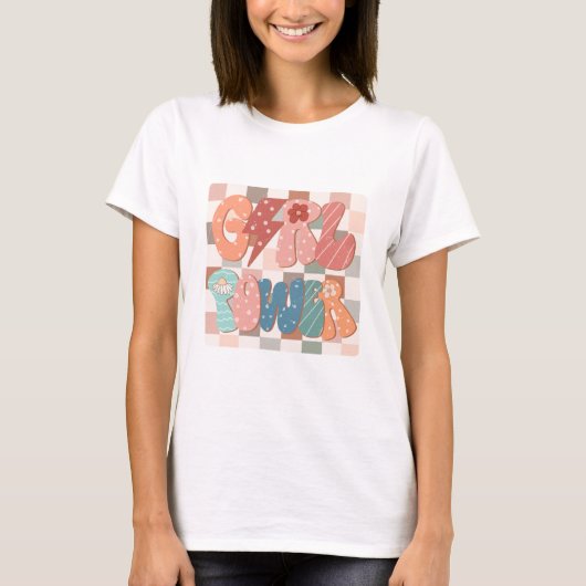 Retro Girl Power T-shirt (Voorkant)