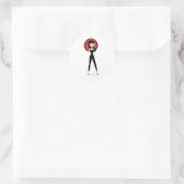 Retro Girl Ronde Sticker (Tas)
