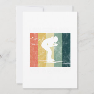 Retro Girl Skiing  Ski Winter Sports Gift Kaart