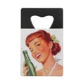Retro Girl Soda Advert Funny Slogan Creditkaart Flessenopener (Achterkant)