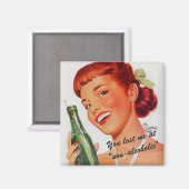 Retro Girl Soda Advert Funny Slogan Magneet (Voorkant / Achterkant)