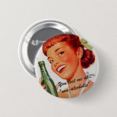 Retro Girl Soda Advert Funny Slogan Ronde Button 5,7 Cm (Voorkant /achterkant)