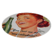 Retro Girl Soda Advert Funny Slogan Snijplank (Hoek)