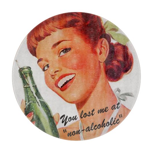 Retro Girl Soda Advert Funny Slogan Snijplank (Voorkant)