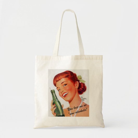 Retro Girl Soda Advert Funny Slogan Tote Bag (Voorkant)