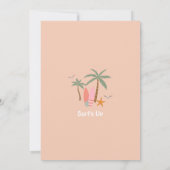 Retro Girl The Big One Surfen 1e verjaardagsfeestj Kaart (Achterkant)