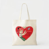Retro Girl Valentijn Holiday canvas tas (Voorkant)