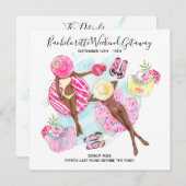 Retro Girls Bachelorette Beach Weekend Kaart (Voorkant / Achterkant)