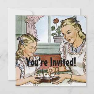 Retro Girls Birthday Kaart