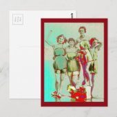 Retro Girls Day in het strand Briefkaart (Voorkant / Achterkant)