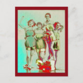 Retro Girls Day in het strand Briefkaart (Voorkant)