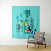 Retro Girl's nacht in de bosbouw Wandkleed (In situ)