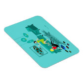 Retro Girl's nacht in Flexible Magnet Magneet (Rechterzijde)