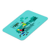 Retro Girl's nacht in Flexible Magnet Magneet (Linkerzijde)