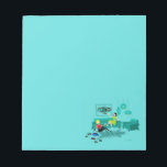 Retro Girl's nacht in notebookbank Notitieblok<br><div class="desc">Het lijkt erop dat het een leuke tijd wordt met deze kitschy Retro Girls' Night in Blocnote. Het minimalistische kunstontwerp van 1960 kenmerkt twee vrouwen met roze cocktails in een volledig moderne, aqua- en turkooiszaal uit de midden van de eeuw. Deze dames weten hoe ze moeten ontspannen. De geweven geharregeerde...</div>