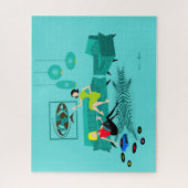 Retro Girl's nacht in puzzle Legpuzzel (Verticaal)