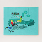 Retro Girl's nacht in puzzle Legpuzzel (Horizontaal)