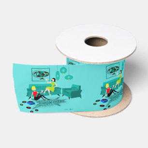 Retro Girl's nacht in Ribbon Satijnen Lint