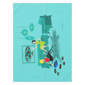 Retro Girl's nacht in Tablecloth Tafelkleed (Voorkant)