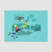 Retro Girl's nacht in weefselpapier Tissuepapier (Voorkant)