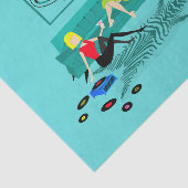 Retro Girl's nacht in weefselpapier Tissuepapier (Detail)