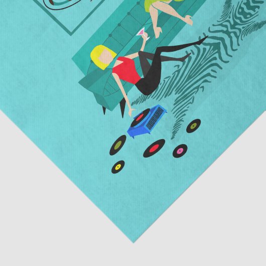 Retro Girl's nacht in weefselpapier Tissuepapier (Detail)