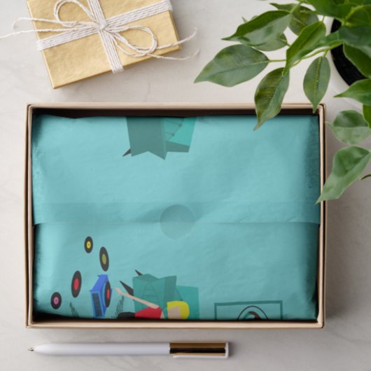 Retro Girl's nacht in weefselpapier Tissuepapier (Geschenk)