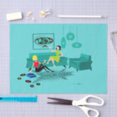 Retro Girl's nacht in weefselpapier Tissuepapier (Craft)