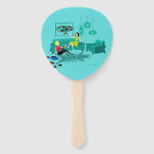 Retro Girl's Night In Set van Fans Handwaaier (Voorkant)