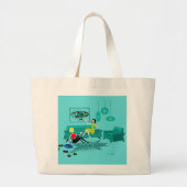 Retro Girls's avond in Jumbo Canvas tas (Voorkant)