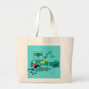 Retro Girls's avond in Jumbo Canvas tas
